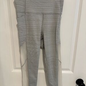 Athleta Light Gray Textured Leggings